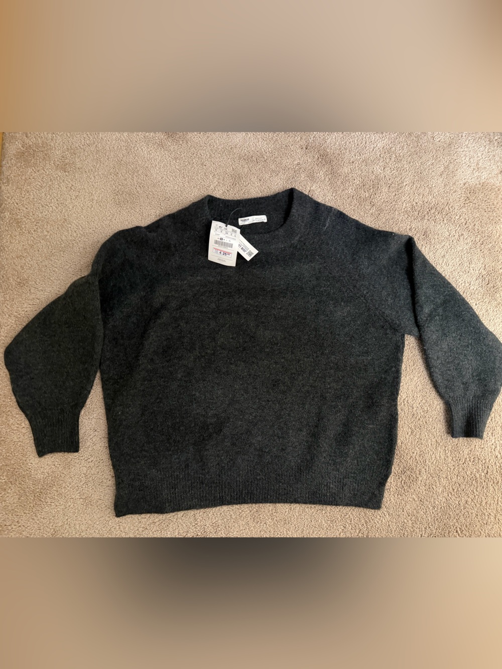 Pull&Bear Women's Dark Charcoal Crewneck Sweater